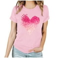 thumbnail image 2 of Yteetum Valentine Gifts Women's Valentine's Day T Shirts Oversized Crewneck Valentines Graphic Print Short Sleeve Shirt Womens Casual Solid Round Neck Plus Size Loose Fits Tee Top Summer Clothes, 2 of 7