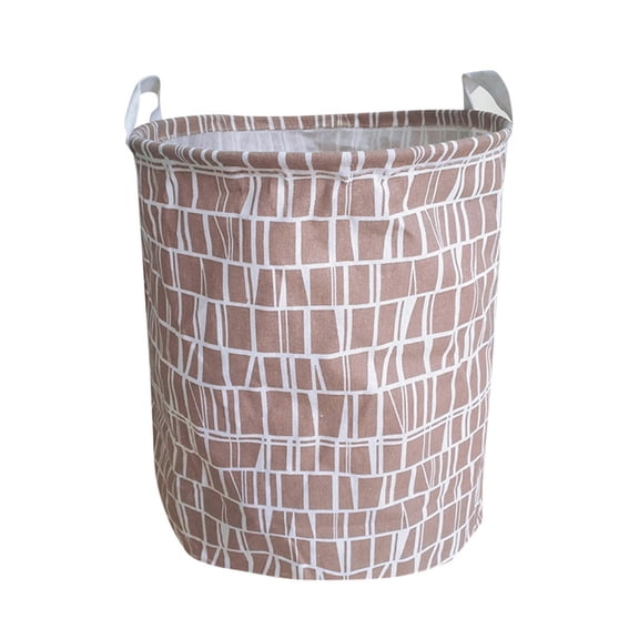 SIYTUAU Canvas Laundry Basket Folding Storage Bin Clothes Organization Container Collapsible Hamper 43X33Cm Coffee Fabric Reusable Clothing Organizer Coffee
