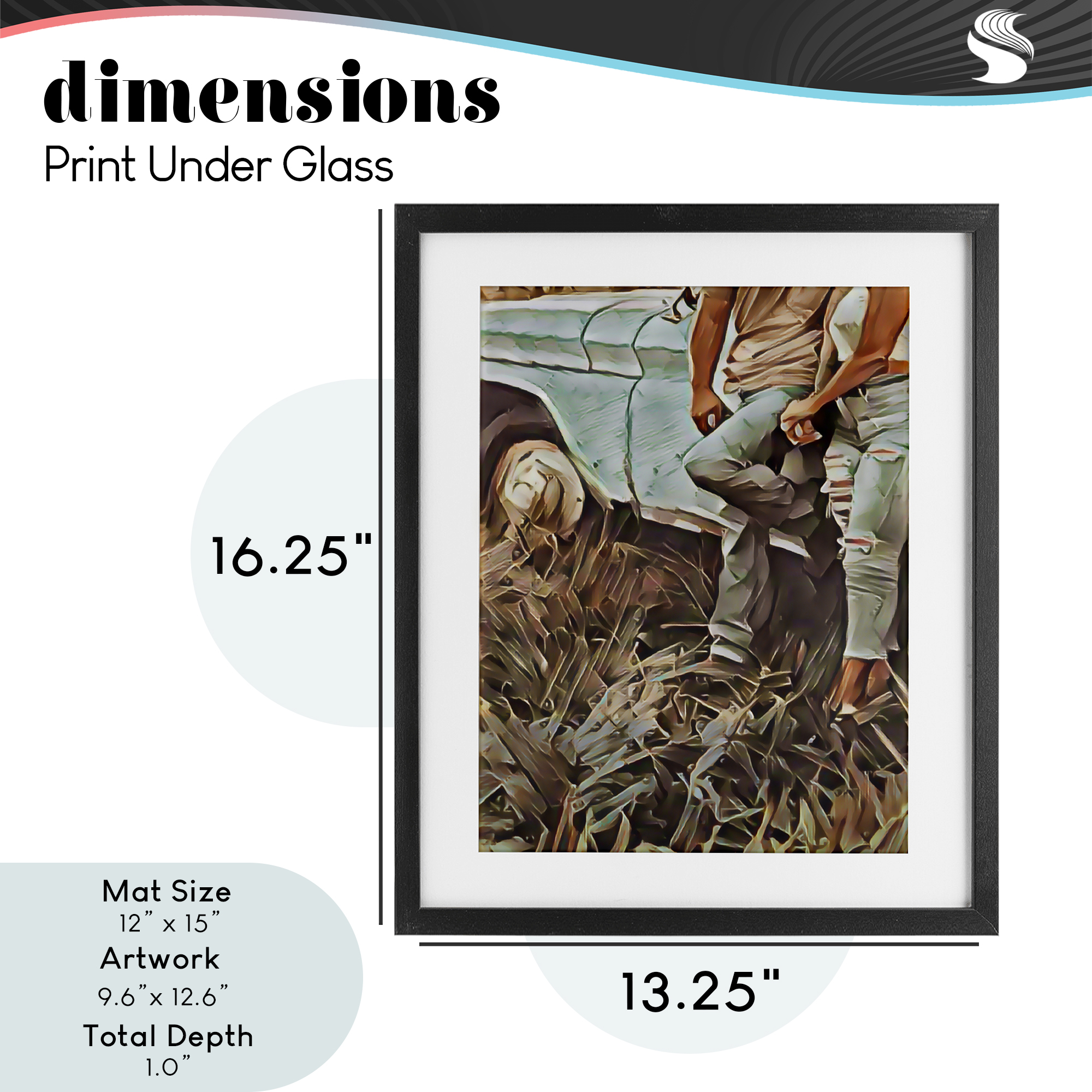 Leaning In Kisses Black Framed Print Under Glass, design by Jesse Keith