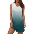 thumbnail image 2 of mfyjkho Vestidos para mujer, Vestido de verano sin mangas con cuello en V y estampado de moda para mujer Vestidos maxi para mujer m, 2 of 7
