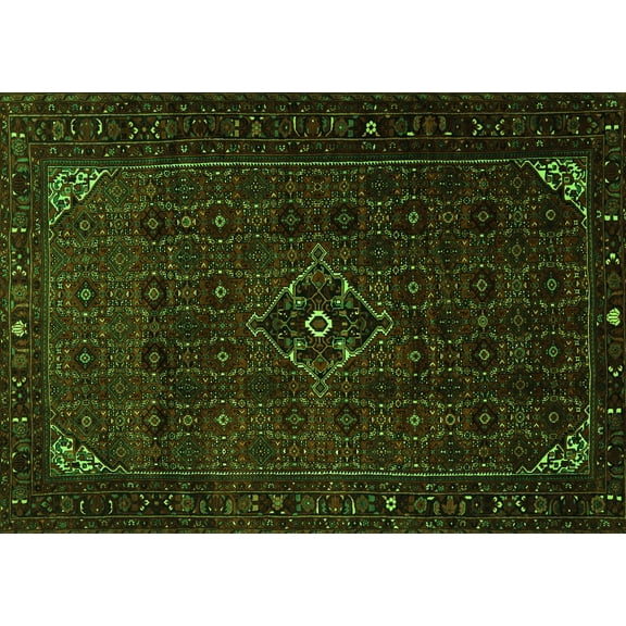Ahgly Company Indoor Rectangle Persian Green Traditional Area Rugs, 5' x 7'