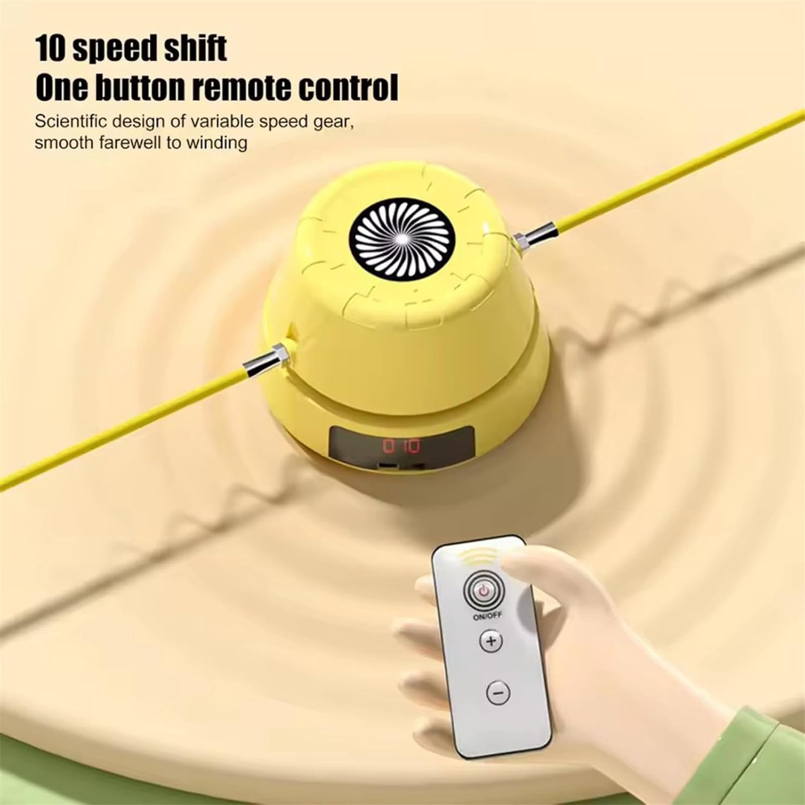 ZMKIAG Smart Electric Jump Rope Machine with Bluetooth Remote, Adjustable 10 Speed Smart Counting Rechargeable Jump Rope Trainer for Adults Kids Home Gym Indoor Fitness Workout