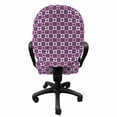 thumbnail image 3 of Vintage Office Chair Slipcover, Abstract Retro Inspired Simplistic Pattern with Squares Print, Protective Stretch Decorative Fabric Cover, Standard Size, Purple Pale Pink, by Ambesonne, 3 of 5