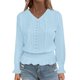 thumbnail image 2 of Ailaofu Womens Tops V Dressy Casual Neck Long Sleeve Shirts Buttons Business Casual Tops, 2 of 6