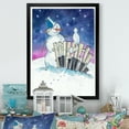 thumbnail image 1 of Designart Christmas Snowman With Cat Traditional Framed Wall Art, 1 of 4