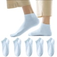 thumbnail image 2 of Helii Women Cotton Ankle Socks 5 Pairs Short Thin Breathable Low Cut Boat Socks Anti Odor Moisture Wicking Anti Pilling Reinforced Heel Toe Daily Summer Socks Blue,One Size, 2 of 4