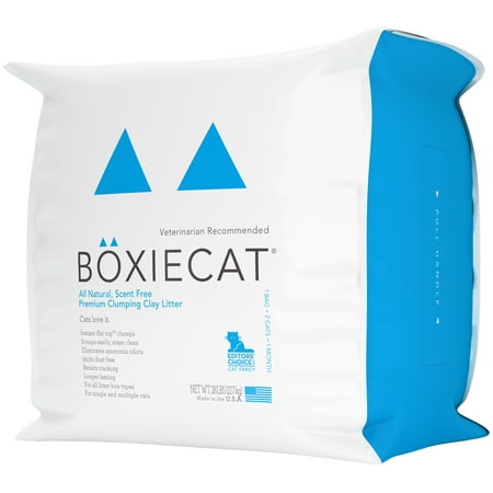 Boxiecat Unscented, Odor Control, Premium Clumping Clay Cat Litter, 28 lb Bag