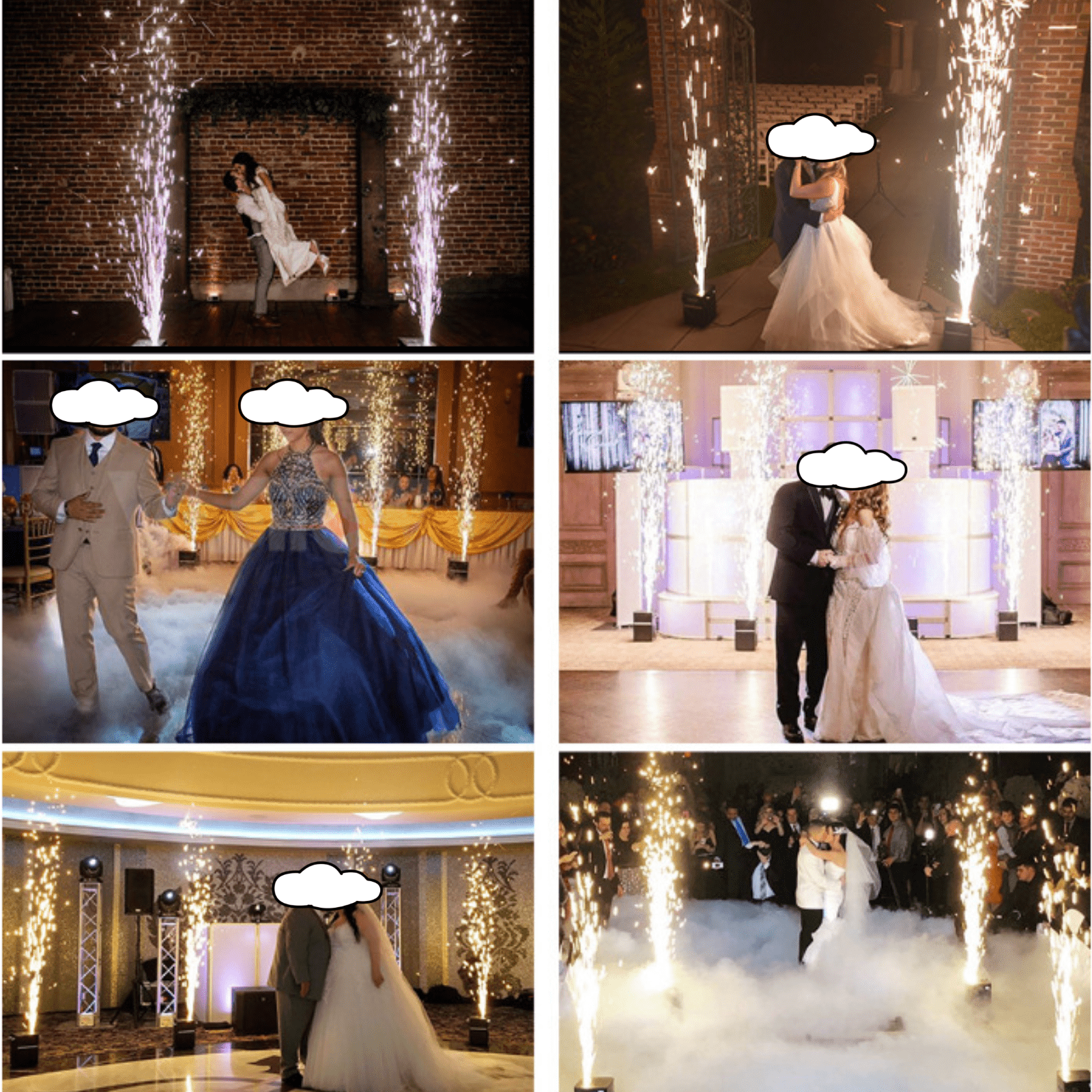 2 PCS Mini Cold Sparrrk Machine, Portable Effects Device w/Auto Safety Cutoff - for Stage Wedding Party Events (Black, Only Machine, Consumables Excluded)