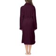 thumbnail image 4 of Women's Long Lapel Plush Bathrobe - Solid Color Thick Winter Homewear, Deep Purple, XL, 4 of 5