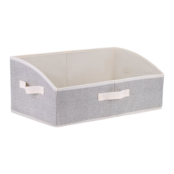 Unique Bargains Trapezoidal Storage Bin Cube with Handles Collapsible Storage Basket Beige