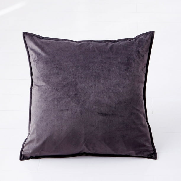 XmhyTop-A Fundas de almohada de terciopelo gris, cojines decorativos suaves de 45 x 45 cm, juego de 2