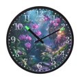 thumbnail image 2 of Voice Activated Clock with Glow Light 12 Inch Large Silent Wall Clock Battery Operated for Home Decor Orchid Forest Scene, 2 of 8