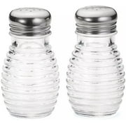 Beehive Glass Salt and Pepper Shakers with Stainless Steel Tops (Set of 2)