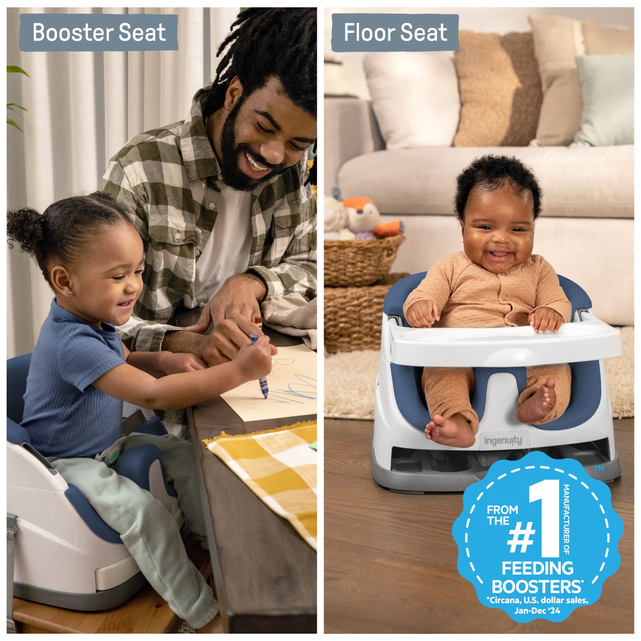 Ingenuity Baby Base 2-in-1 Booster Seat, Night Sky photo 2