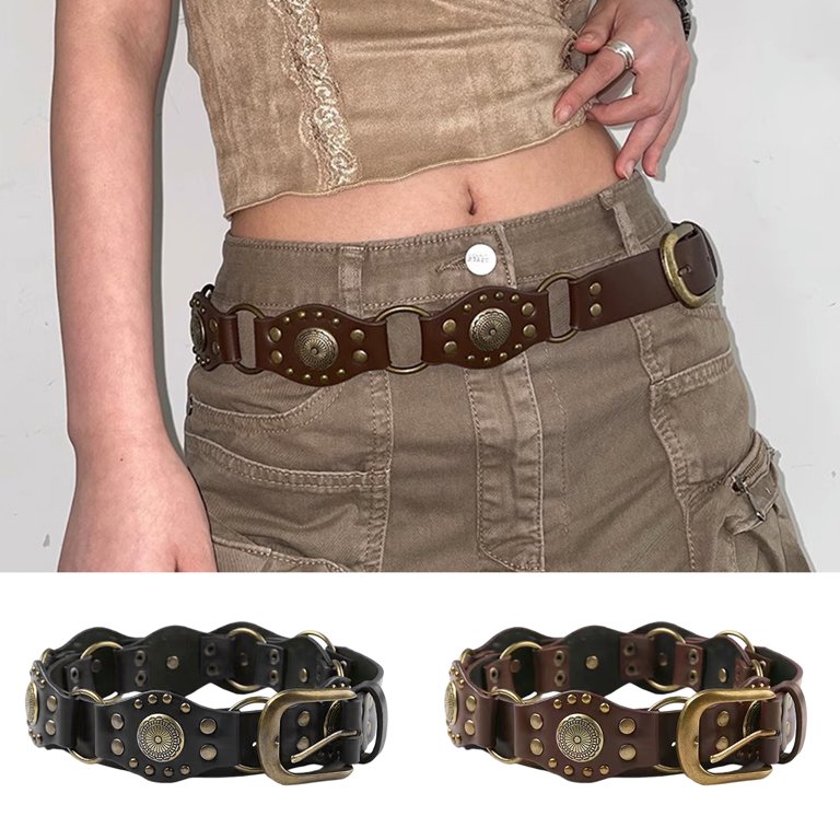 NUZYZ Cowboy Western Style Belt Denim Skirt Faux Leather  display picture 3