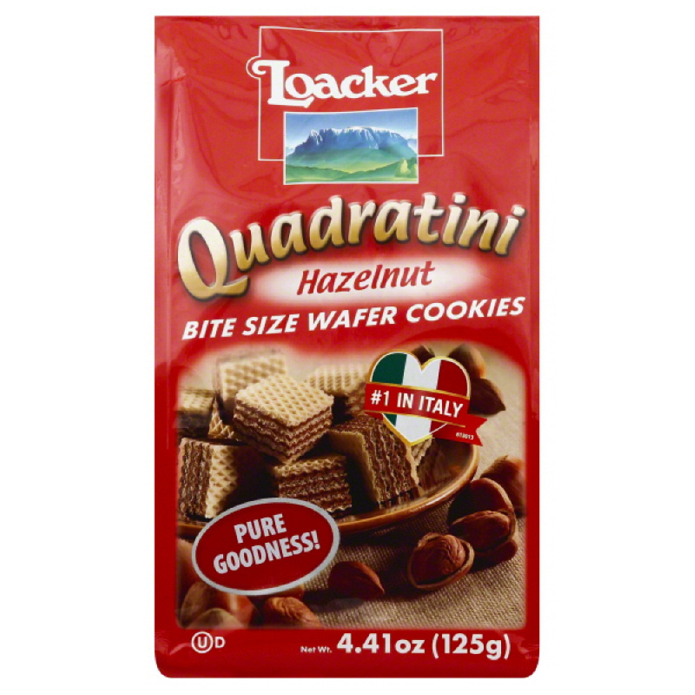 Loacker Chocolate Hazelnut Quadratini Wafer, 4.8 OZ (Pack of 8