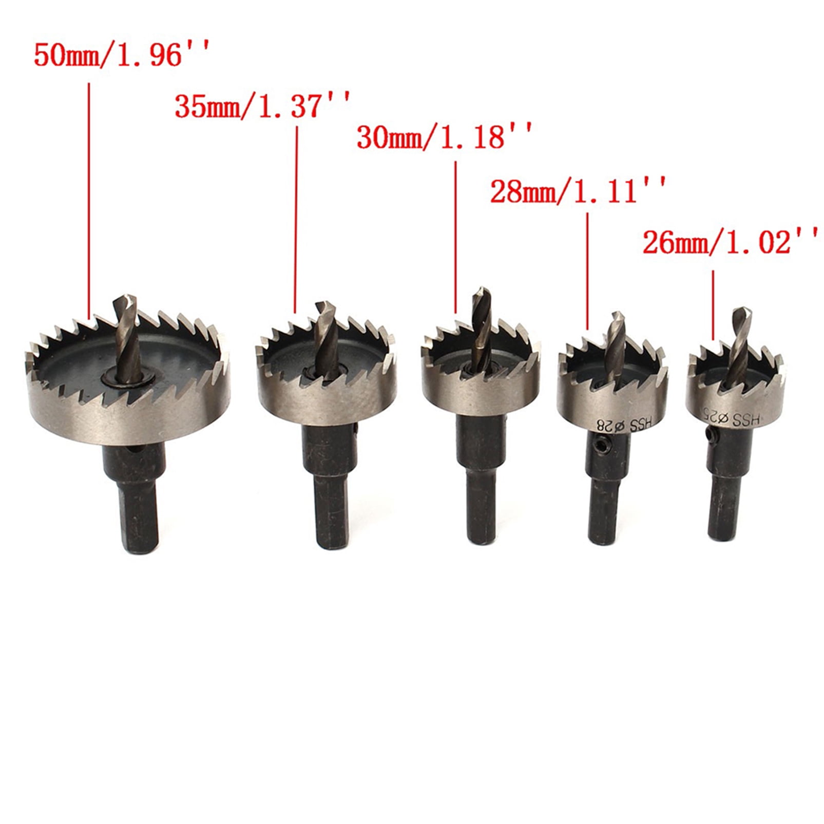 Drill 12PCS HSS Drill Bit Hole Saw Tooth Set Stainless Steel Metal Alloy Cutter 15-50mm
