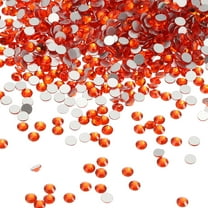 Uxcell SS8 Round Flatback Rhinestones 2.3-2.5mm Crystal Glass Gems Diamonds for DIY Crafts Clothes Shoes Nail Art Decoration, Orange 2880Pcs