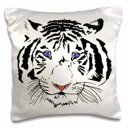 3dRose White Tiger is a picture created by using graphic art programs - Pillow Case, 16 by
