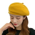 thumbnail image 2 of Women Crochet Beret Solid Color Knit Beanie Hats Lightweight Ladies Beret Hats Slouchy French Berets, 2 of 8