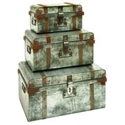 3-Pc Galvanized Trunks