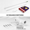 thumbnail image 2 of G128 Combo Pack: 6 Ft Tangle Free Spinning Flagpole (Silver) & Malaysia Flag 3x5 Ft Printed 150D Polyester, Brass Grommets (Flag Included) Aluminum Flag Pole, 2 of 9