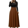thumbnail image 2 of WJHWSX Dresses for Women,Womens Fall Dresses,Casual Dresses for Women,Long Sleeve,Crew Neck,Easy Care,Solid,XL(US:10), 2 of 5