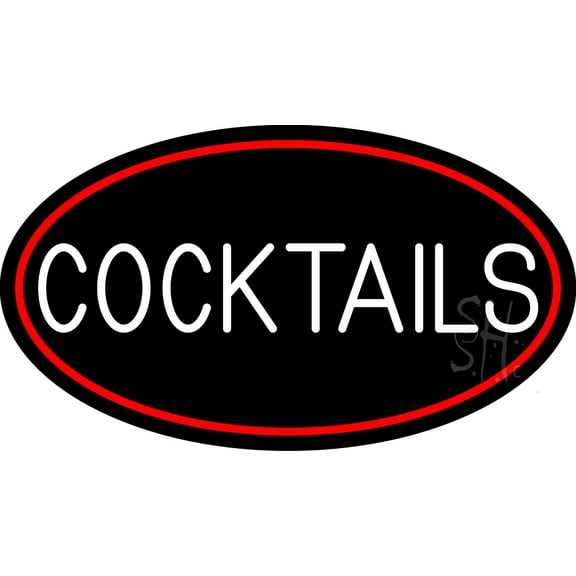 Cocktails LED Neon Sign 13 x 24 - inches, Clear Edge Cut Acrylic Backing, with Dimmer - Bright and Premium built indoor LED Neon Sign for Bar decor.