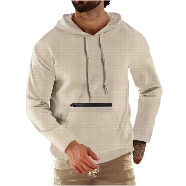 pstuiky Camisas para hombre de manga larga, Blusa informal de manga larga con capucha y bolsillo para hombre Tops de hombre s