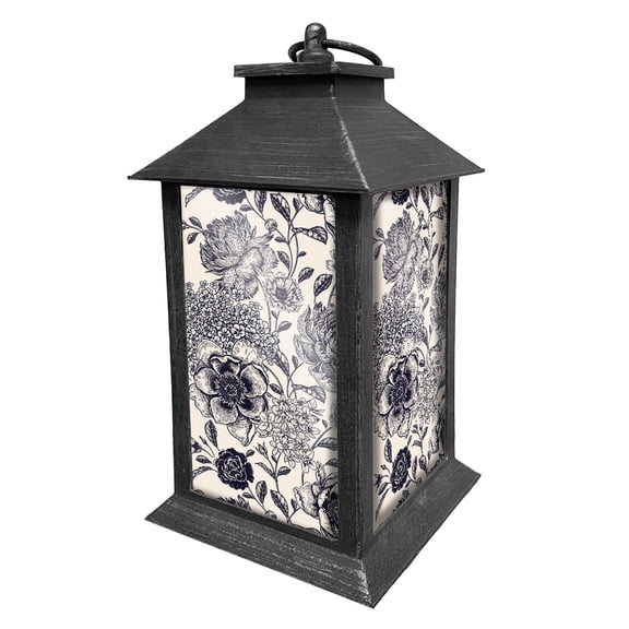 Briarwood Lane Everyday LED Candle Lantern 13.5 x 5.5 x 5.5 Woodcut Floral