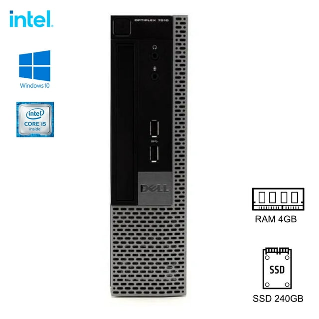 PC CPU Dell Optiplex Dell Intel core i5 RAM 4GB SSD 240GB (Reacondicionado)