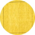 thumbnail image 1 of Ahgly Company Machine Washable Indoor Round Solid Yellow Modern Area Rugs, 6' Round, 1 of 4