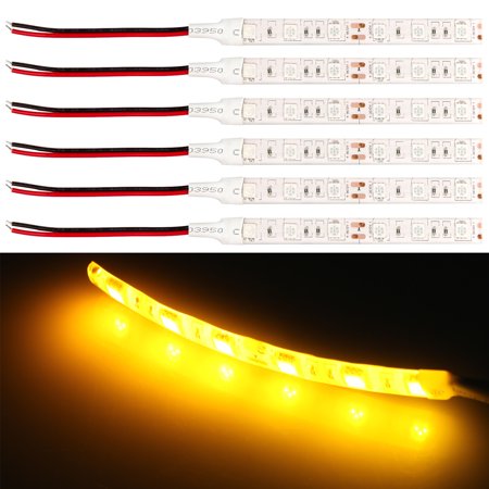 6 Pack Super-bright illumination LED Light 5050 SMD Top LED 10cm Flexible Strip Decorate Lamp Waterproof for Car home ceiling bathroom kitchen lights furniture shelves (Best Led Lights For Kitchen Ceiling)