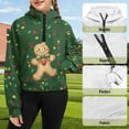 thumbnail image 6 of Uourmeti Xmas Gingerbread Man Kids Blouse Shirt with Pocket Oversize Plus Size Girls Hoodies for School for Gym Size 5-6 Green, 6 of 7