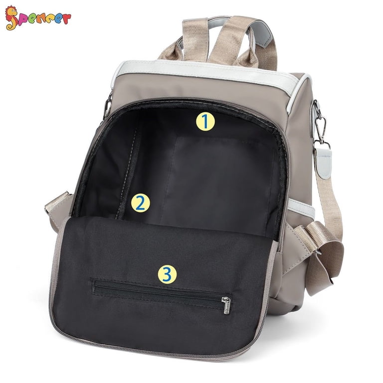Spencer Women PU Leather Backpack Waterproof School Shoulder  display picture 1