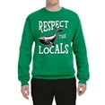 thumbnail image 2 of Wild Bobby Respect The Locals Save Our Oceans Whale Animal Lover Unisex Crewneck Graphic Sweatshirt, Kelly, XX-Large, 2 of 6