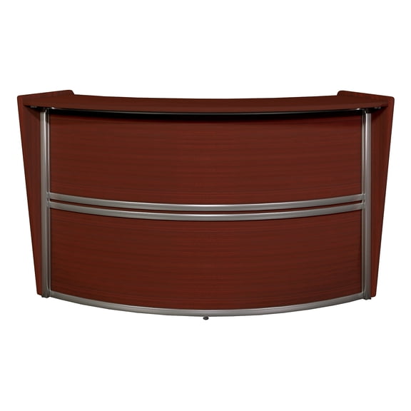 Regency Marque 72"W Curved Reception Desk Workstation Mahogany (77290MH)