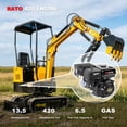 thumbnail image 3 of MMS 1 Ton Mini Excavator 13.5HP 420CC EPA GAS Engine, Hydraulic Thumb, Mini Trencher Digger Machine MS10H, 3 of 8
