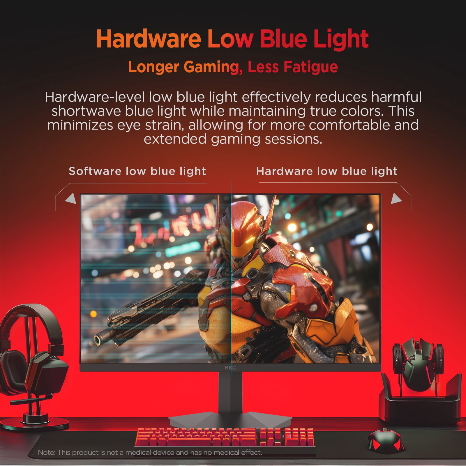 HKC G27H3D 27" 1920×1080 240Hz Gaming Monitor, Full HD Fast IPS Display, 1ms MPRT, HDR400, 90% DCI-P3 Color, HDMI 2.0 + DP 1.4, Hardware Low Blue Light, Tilt Adjustable, VESA Mount – Black