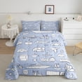 thumbnail image 2 of Feelyou Blue Cartoon Truck Bedding Comforter Set, Kawaii Airplane Car Twin Comforter Sets, Teens Kids Boys Girls Reversible Bedding Set, Ultra Soft Bedroom Decor, 2-Piece, 2 of 8