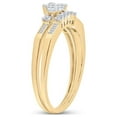 thumbnail image 3 of 10kt Yellow Gold Princess Diamond Bridal Wedding Ring Band Set 1/3 Cttw, 3 of 5