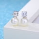 thumbnail image 4 of Pendientes de perlas para mujer, pendientes de perlas blancas de plata de ley hipoalergénicos, 4 of 6