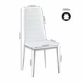 thumbnail image 2 of Modern Style Dining Chair Set for 4 with Comfortable PU Leather and Silver Chrome Plated chair legs,White, 2 of 6