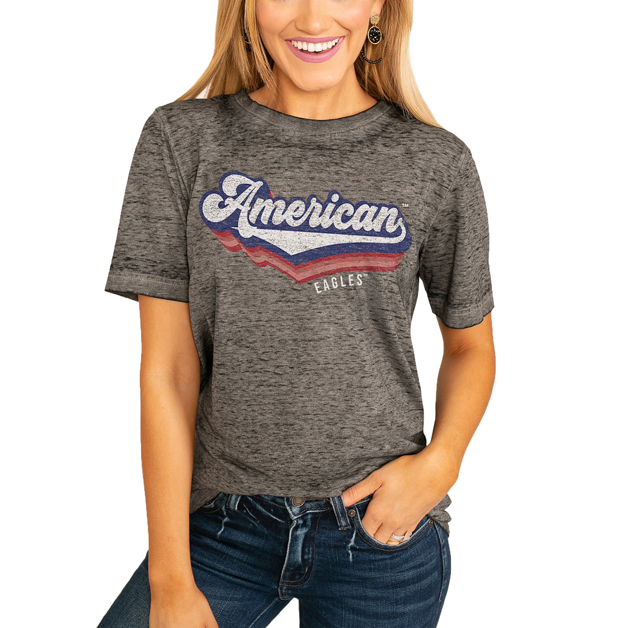 American University Eagles Women's Vivacious Varsity Boyfriend T-Shirt ...