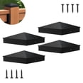 thumbnail image 1 of Tapones para postes de valla AXWHYS en forma de pirámide de aluminio 4x4, negro mate, 4 unidades, 1 of 8