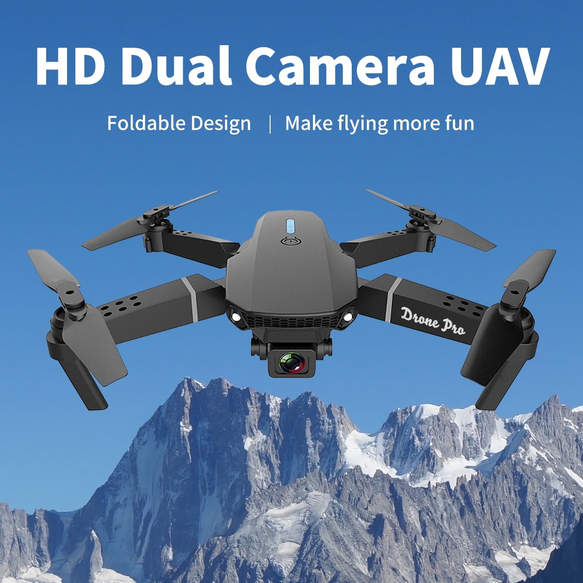 Ourlife Dual Camera Drone with 2.4" Screen Remote, 1000mAh Rechargeable Battery HD RC Quadcopter with Live View Display for Beginners & Adults,Black.