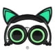 thumbnail image 1 of Oreja de Gato para niños, Luces LED, Auriculares de música, Auriculares Plegables para teléfono móvil, computadora, Verde, 1 of 5