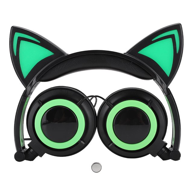 Auriculares para computadora, Auriculares con música LED con Oreja de Gato para niños, Auriculares para niños, Uso Conveniente