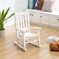 thumbnail image 2 of BplusZ Child's Porch Rocking Chairs Set of 2 - Perfect for Indoor or Outdoor Patio Use, Small Wooden Rocker for Kids Ages 6-10, White, 2 of 7