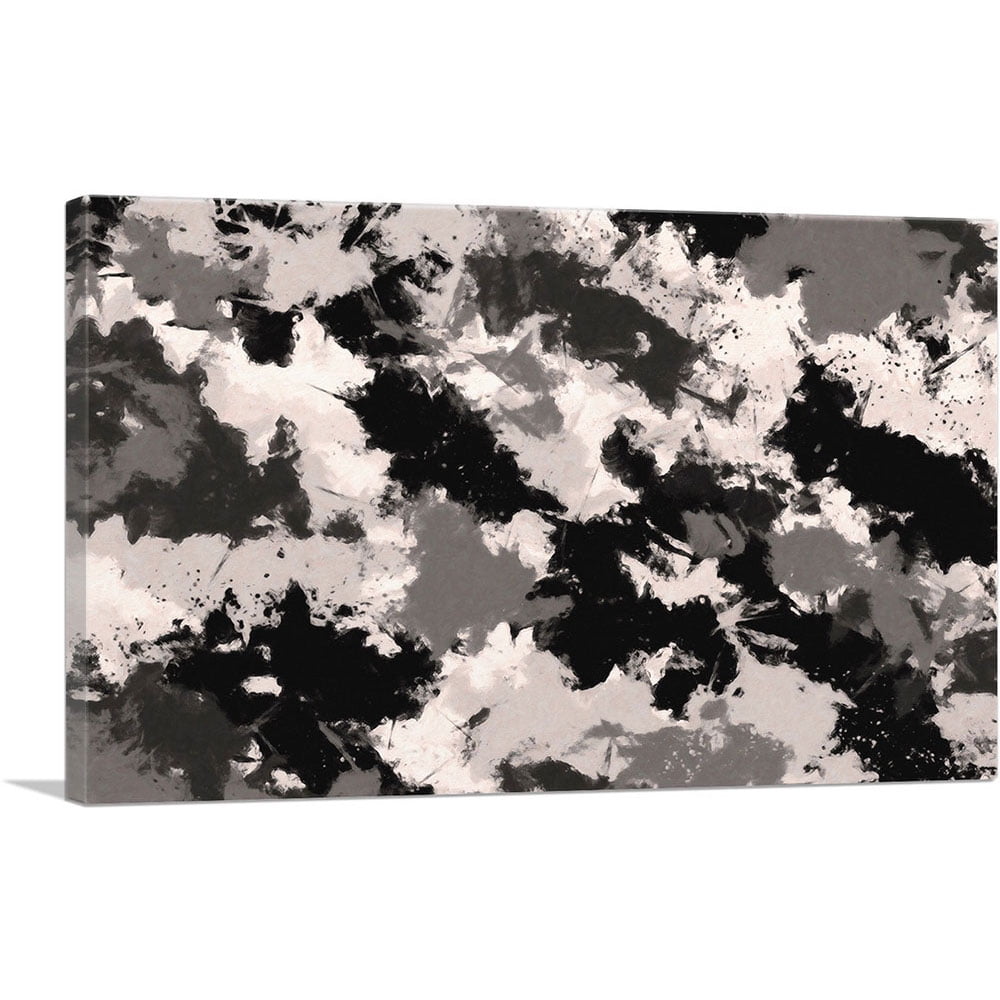 Rectangle Camo Pattern ARTCANVAS Black Gray White Camouflage Pattern Rectangle Canvas Art ...